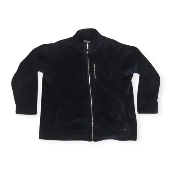 Women's Calvin Klein Black Fleece Zip Up Light Weight Jacket Size 1X - Picture 1 of 6